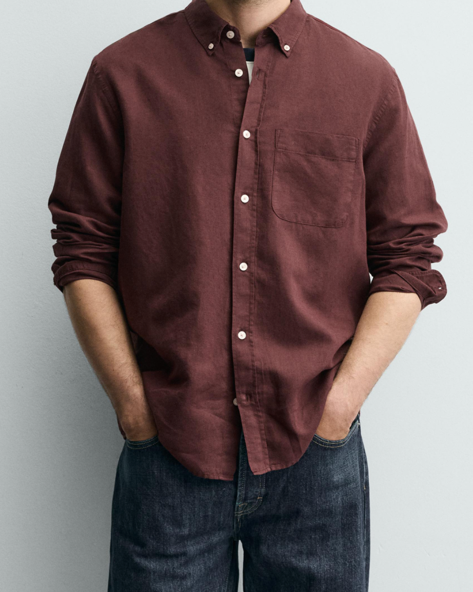 CL REGULAR FIT SHIRT [BURGUNDY]