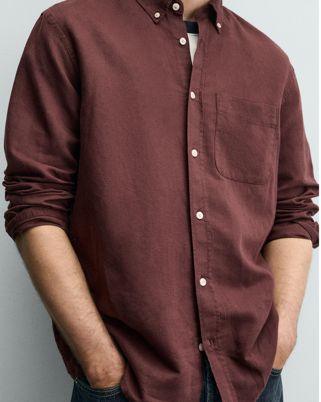CL REGULAR FIT SHIRT [BURGUNDY]